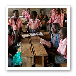 Volunteers working with Camps International