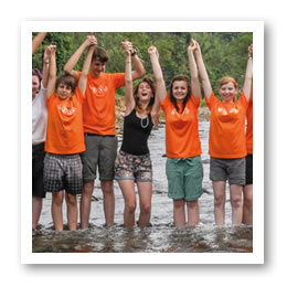 Volunteers working with Camps International